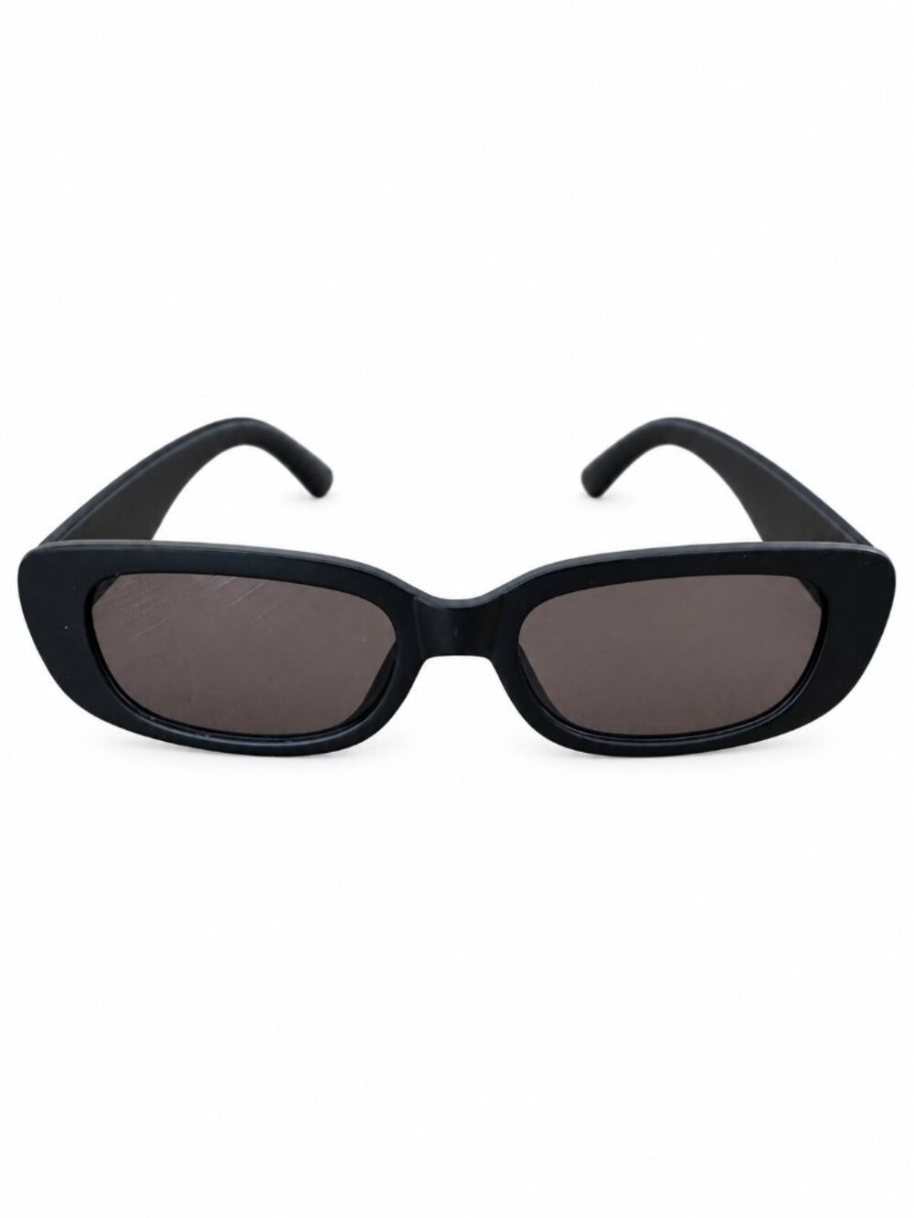 Matte Black Rectangular Sunglasses Dark Lenses New